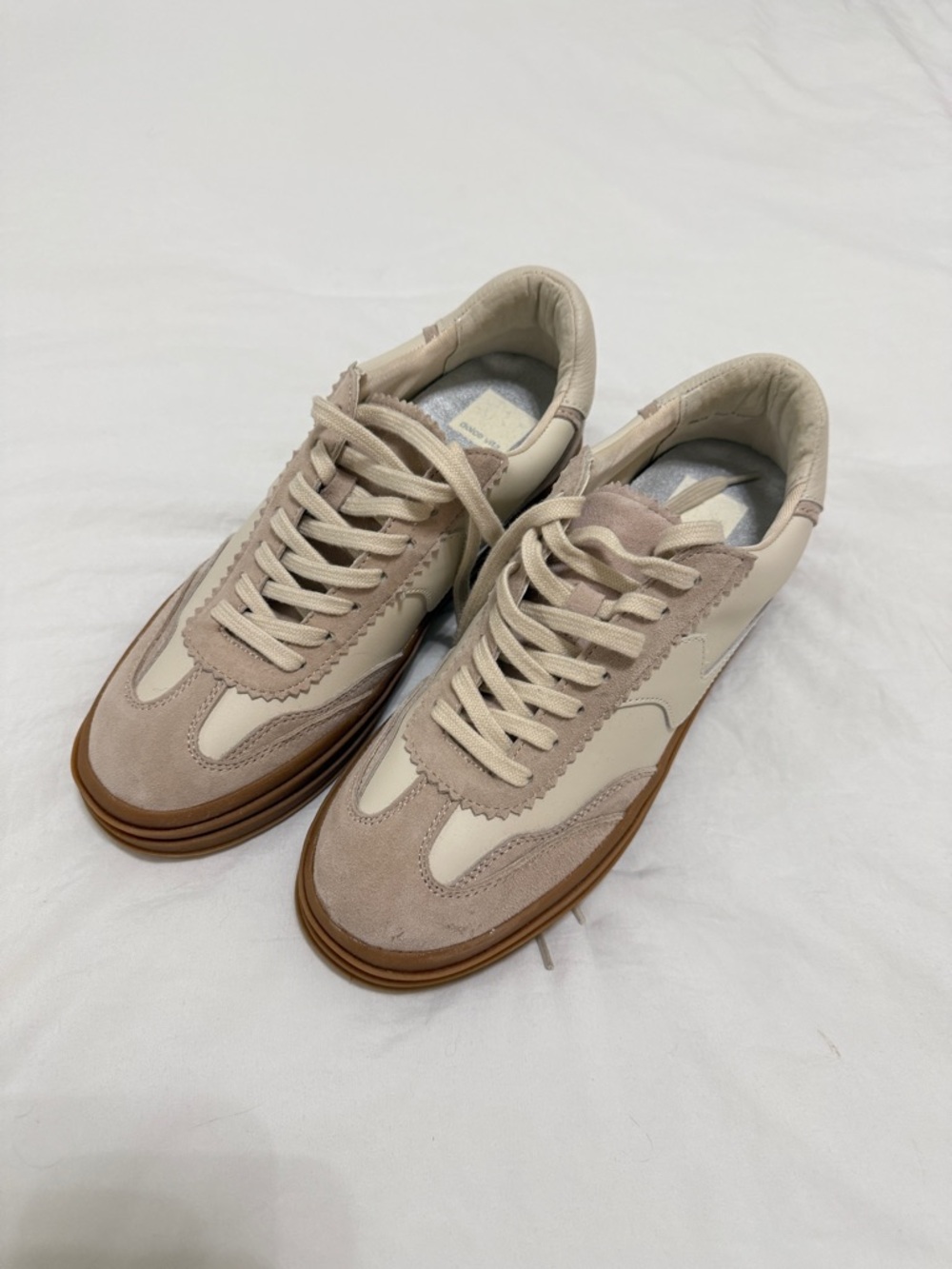 NWOT - Dolce Vita Women's Suede & Leather Sneakers - Cream & Tan